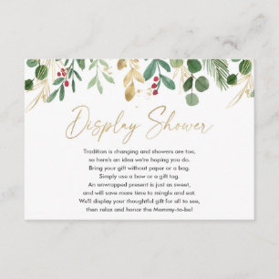 Christmas foliage baby shower display shower enclosure card