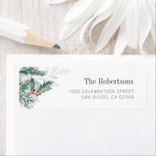 christmas foliage custom address label