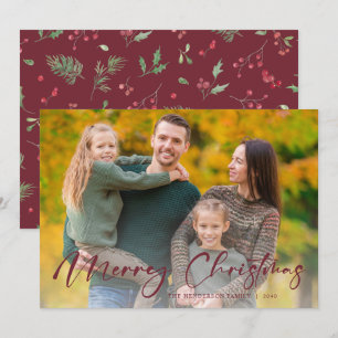 Christmas Foliage Family Photo Holiday Card
