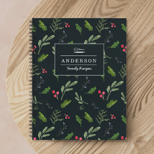 Christmas Foliage Holiday Family Recipe Notebook