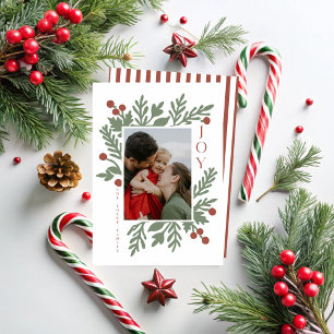 Christmas Foliage Joy Holiday/Christmas Photo Holiday Card