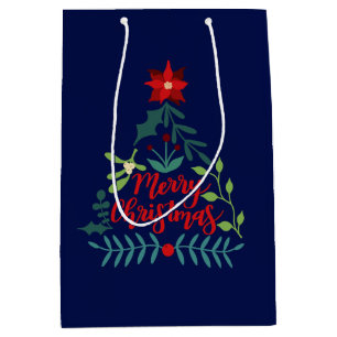 Christmas Foliage Leaves Medium Gift Bag