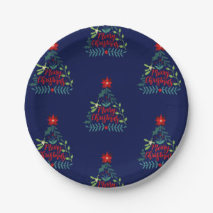 Christmas Foliage Leaves Paper Plate