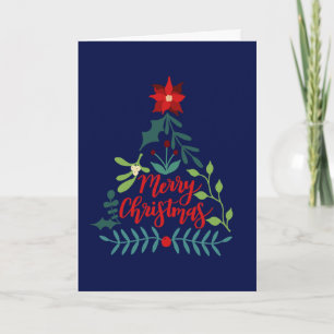 Christmas Foliage Leaves Tree Holiday Card
