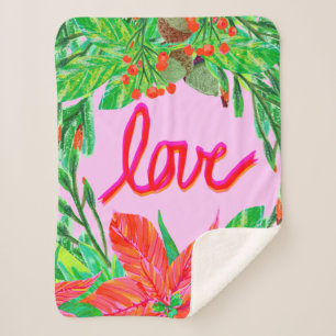 Christmas Foliage - Love Sherpa Blanket