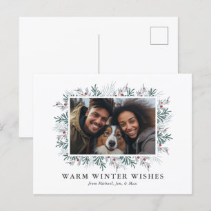 Christmas Foliage Photo Holiday Postcard