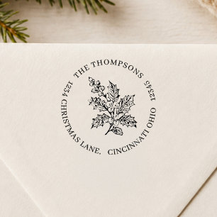 Christmas Foliage Return Address Family Self-inking Stamp