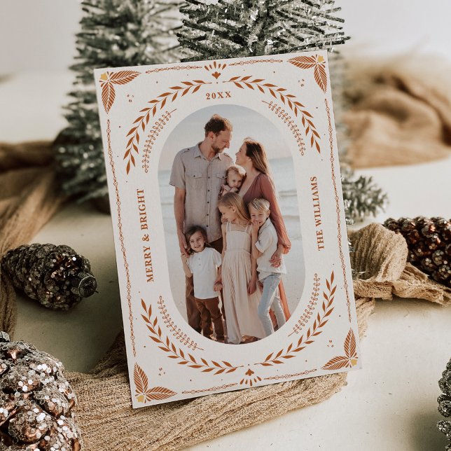 Christmas Folk Art Holiday Photo Card (Creator Uploaded)