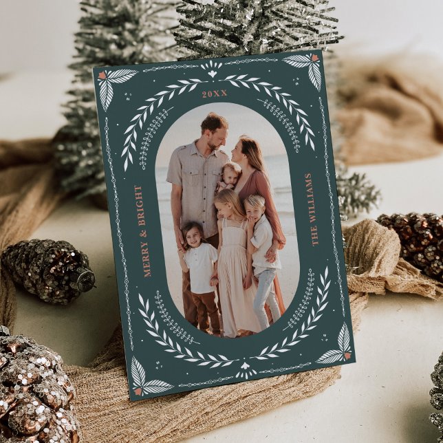 Christmas Folk Art Holiday Photo Card (Creator Uploaded)