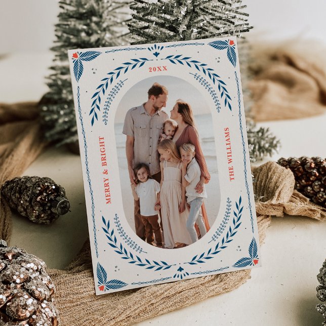 Christmas Folk Art Holiday Photo Card (Creator Uploaded)