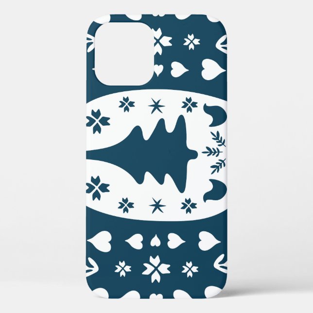 Christmas Folk Art: Scandinavian Doodle. Case-Mate iPhone Case (Back)