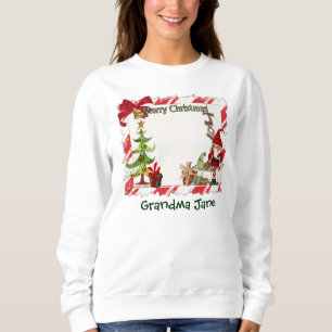 Christmas Folk Whimsey Custom Name Sweatshirt