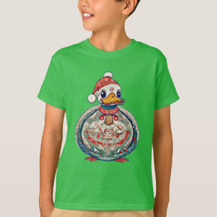 Christmas Folklore Duck Wearing A Santa Hat T-Shirt