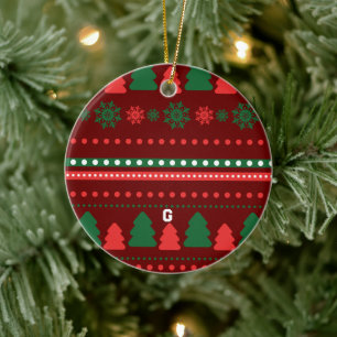 Christmas Food and Beverage Label Set Ceramic Tree Decoration