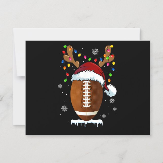 Christmas Football Ball Lights Funny Boys Men Spor Magnetic Invitation (Front)