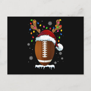 Christmas Football Ball Lights Funny Boys Men Spor Postcard