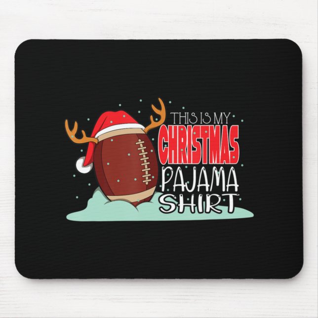 Christmas Football Ball Santa Hat Fun Sport Xmas B Mouse Pad (Front)
