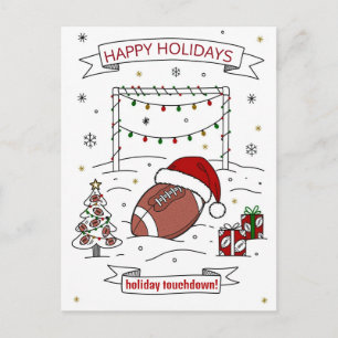 Christmas football Ball Santa Hat Greeting Cards