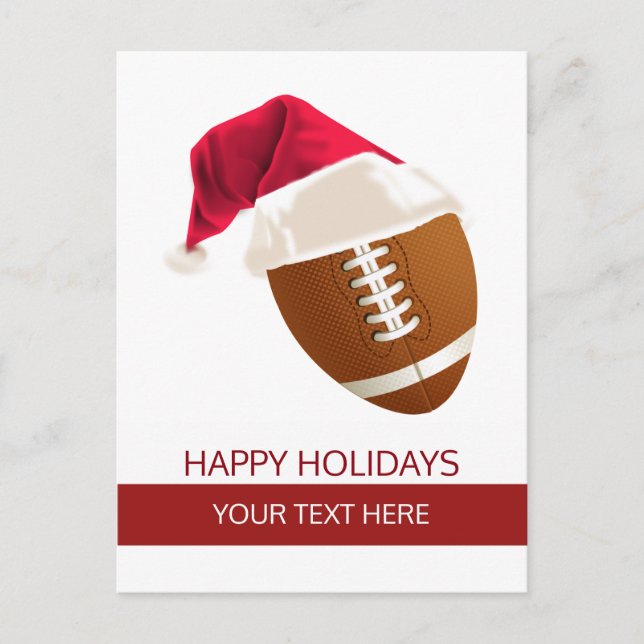 Christmas football Ball Santa Hat postCards (Front)