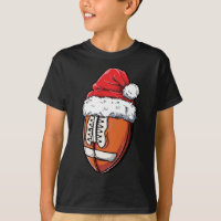 Christmas Football Ball Santa Hat Xmas Team Sport