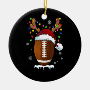 Christmas Football Ball Santa Lights Funny Boys Me Ceramic Tree Decoration