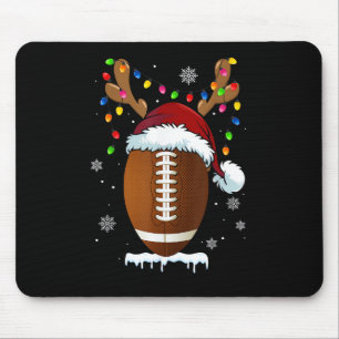 Christmas Football Ball Santa Lights Funny Boys Me Mouse Pad
