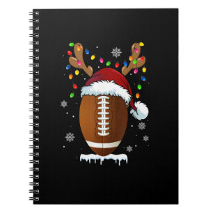Christmas Football Ball Santa Lights Funny Boys Me Notebook