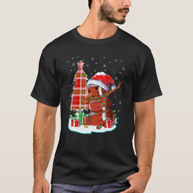 Christmas Football Ball Snowman Dabbing Santa Hat  T-Shirt (Front)