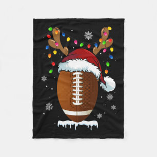 Christmas Football Ball Xmas Lights Funny Boys Men Fleece Blanket