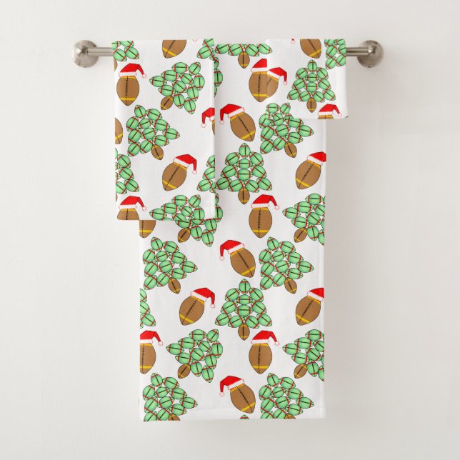  Christmas Football Bath Towel Set (Insitu)