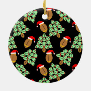 Christmas Football Ceramic Tree Decoration