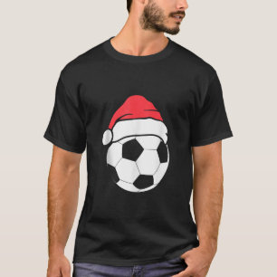 Christmas Football Design with Santa Hat Xmas Paja T-Shirt