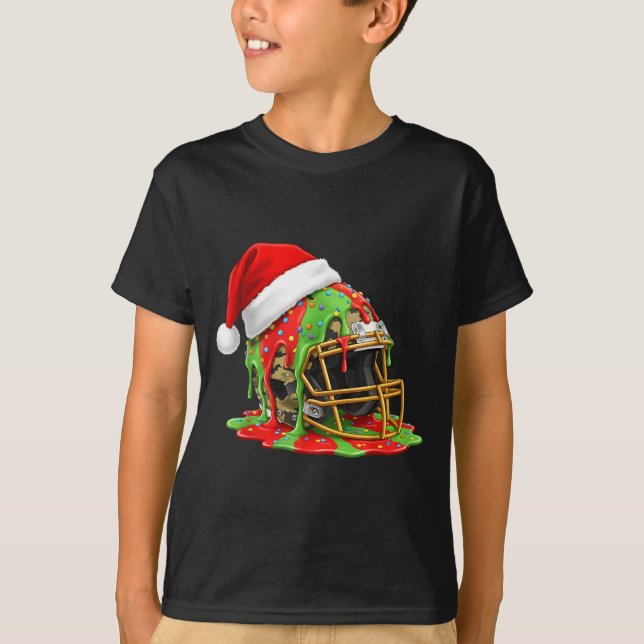 Christmas Football Drip Boys Ice Cream Drip Camo S T-Shirt (Front)