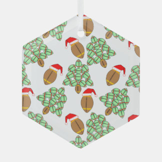Christmas Football Glass Tree Decoration