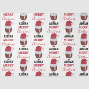 Christmas Football Gridiron Ball Custom Name Tissue Paper