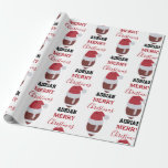 Christmas Football Gridiron Ball Custom Name Wrapping Paper<br><div class="desc">A cute illustration of football wearing a Santa hat with words "Merry Christmas" and your custom name. Perfect for adults and kids who love playing gridiron. An ideal football themed Christmas wrapping paper for football players, football coaches, football teams, athletes and football enthusiasts. Simply customise the name and make it...</div>