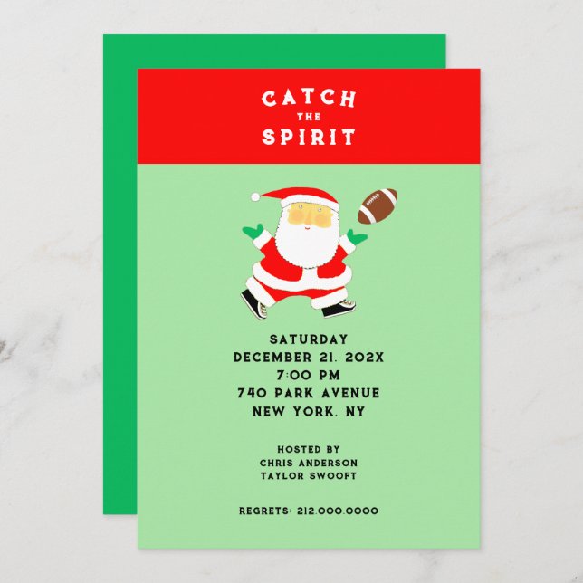 Christmas Football Party Invitation (Front/Back)