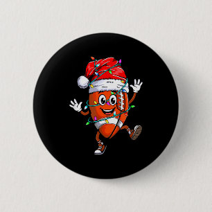 Christmas Football Player Fun Santa Sports Gift Me 6 Cm Round Badge
