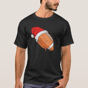 Christmas Football Player Santa Claus Hat Xmas Tea T-Shirt