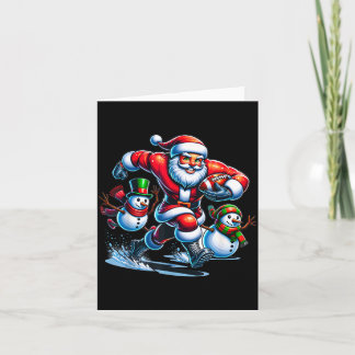 Christmas football santa playing football design card
