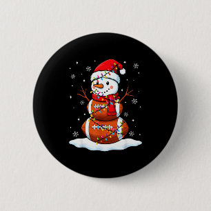 Christmas Football Snowman Kids Football Christmas 6 Cm Round Badge