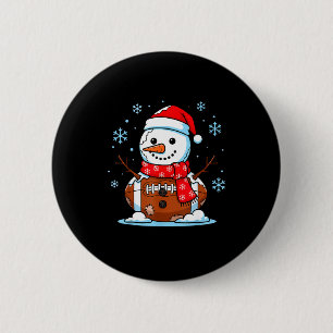 Christmas Football Snowman Kids Football Christmas 6 Cm Round Badge