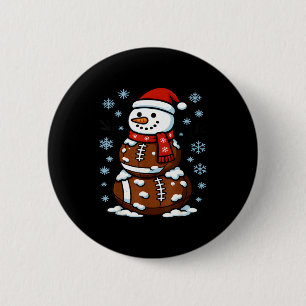 Christmas Football Snowman Kids Football Christmas 6 Cm Round Badge
