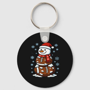 Christmas Football Snowman Kids Football Christmas Key Ring