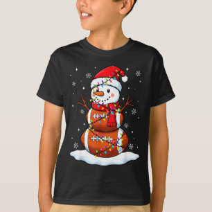 Christmas Football Snowman Kids Football Christmas T-Shirt