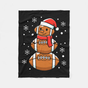 Christmas Football Snowman Santa Hat Funny Xmas Fo Fleece Blanket