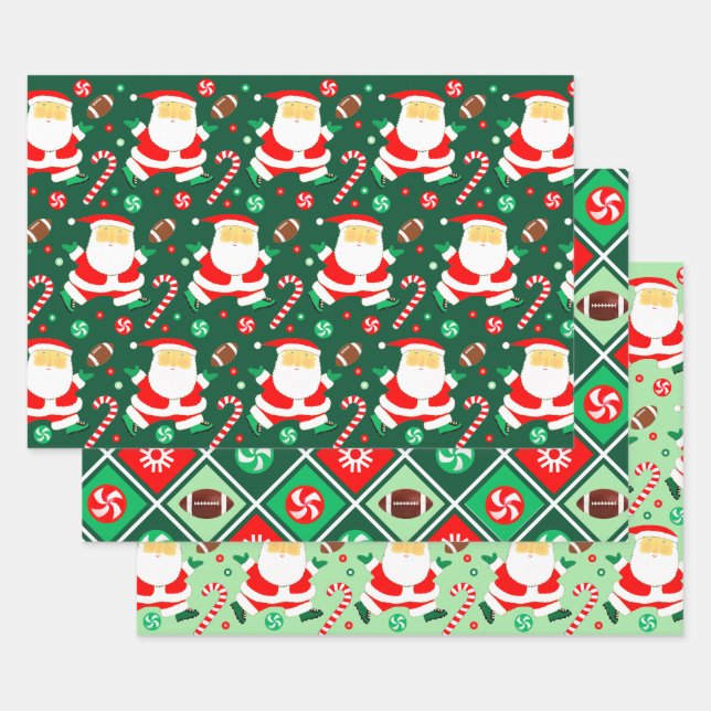 Christmas Football Wrapping Paper Sheets (Set)