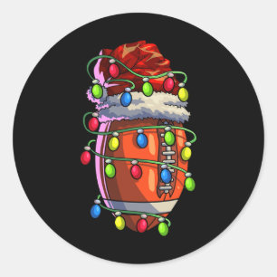 Christmas Football Xmas Christmas Lights Football Classic Round Sticker