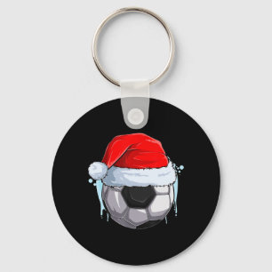 Christmas Football Xmas Soccer Ball in Santa Clau Key Ring