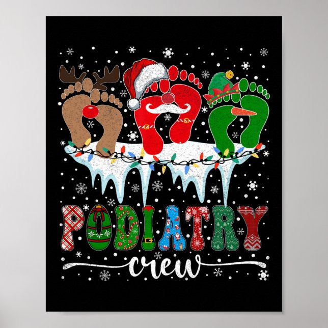 Christmas Footprint Doctor Podiatrist Podiatry Cre Poster (Front)